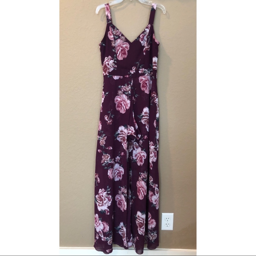 Floral Romper W/ Sheer Skirt